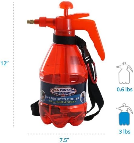 Classic USA Misters 1.5 Liter Personal Water Mister Pump Spray Bottle