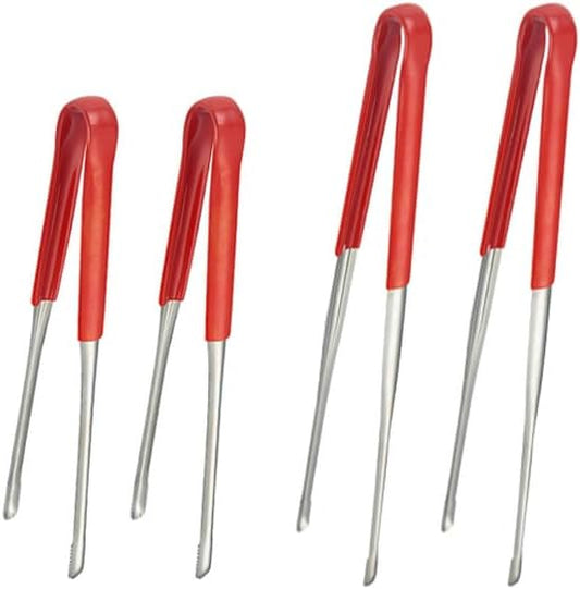 4Pcs Stainless Steel Kitchen Tongs Grill Tongs, 11.5" and 13.5" Metal Food Tongs, Non-Slip Comfort Handles, High Temperature Resistant Barbecue Tongs