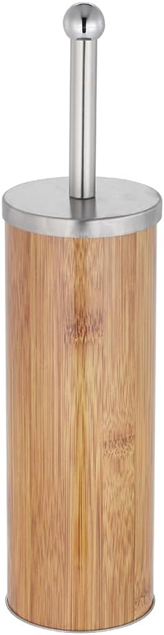 Zahari Home Woodland Toilet Bowl Brush and Holder, Metal, Natural