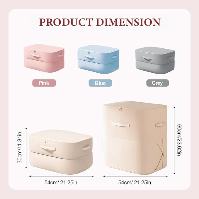 2026 New 3-Layer Ultra Space Saving Self Compression Organizer, Multifunctional Comforter Storage Bag for Comforters, Clothes, Blankets, Home Organization Must Haves (Bule, X-Large)