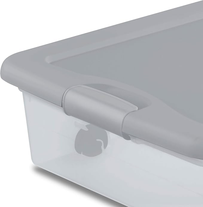Sterilite Wheeled Latching Box w/Lids for Home & Office, 56 Quart, 4-Pack | Heavy-Duty and Stackable Plastic Containers with Latches for Closet, Cabinet, Bedroom, Bathroom and Dorm Room Organization