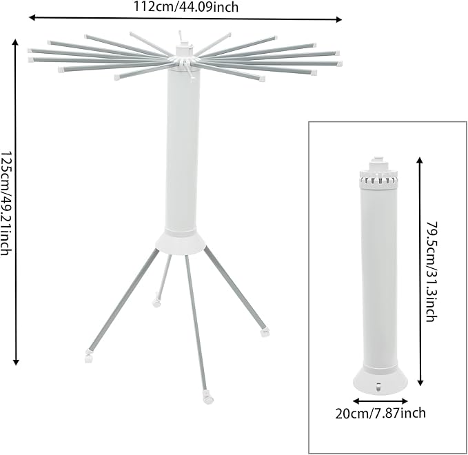 Clothes Drying Rack with Quadruped Support - Portable and Foldable Garment Rack - Household Floor Standing Clothes Laundry Drying Rack with 16 Drying arms for Laundry, Bedrooms