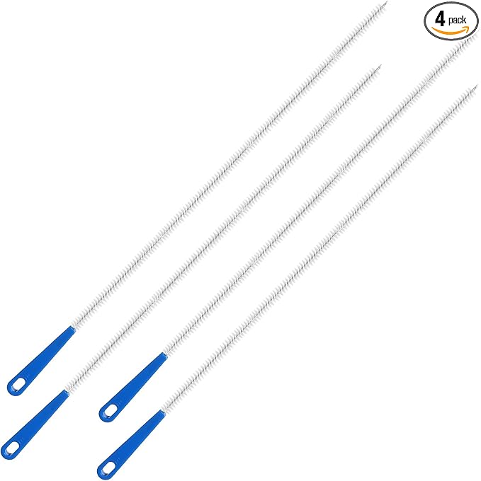 4 Packs Snake Drain Hair Removal Tools, 17.7" Long Flexible Drain Cleaning Brush, Sewer Drains Brush, Drains Clog Remover, Shower Clog Remover for Curved Pipes and Slim Holes