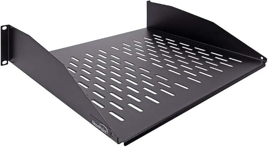 NavePoint 2U 19-Inch Universal Vented Rack Mount Cantilever Server Cabinet Shelf 14-Inches Deep Black