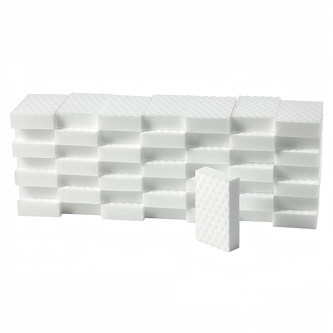 Magic Sponges Eraser,50PCS 2X Density Melamine Sponge Foam Cleaner for Bathtub, Floor, Baseboard, Bathroom, Wall,Kitchen,Furniture (50PCS (2X Density) | Just add Water,No Chemical Cleaners Required,Multi-purpose Cleaning Sponge for Kitchen, Bathroom,Ba...