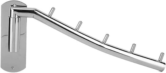 Pissente Wall Mounted Clothes Hanger Rack, Stainless Steel Wall Mount Garment Hook Bathroom Towel Bar Drying Rack Clothing Hanging System Drying Closet Storage Organizer, Silver