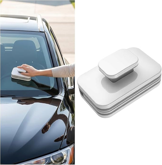 Magnetic Car Windshield Cleaner, Magnet Double-Sided Vehicle Glass Brush Wiper with Anti-Falling Rope, Auto Window Cleaning Tool for Glass Thickness 3-10mm, Universal for Vehicles