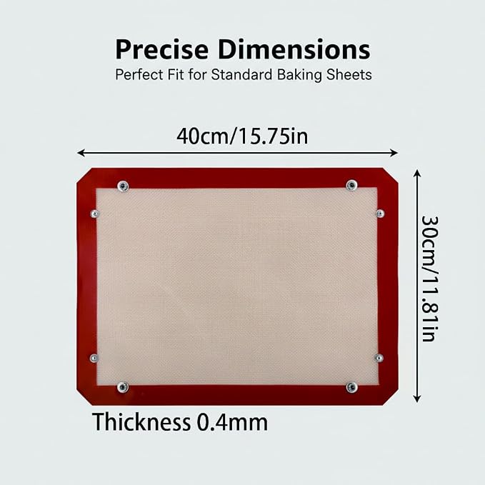 2 Pcs Silicone Baking Mat with Buckle - Leakproof, Non-Stick Silicone Fiber Oven Mat,Snap-Together Corners Form Leakproof Baking Tray,High Temp Resistant Silicone Baking Sheets for Oven(11.81×15.75in)