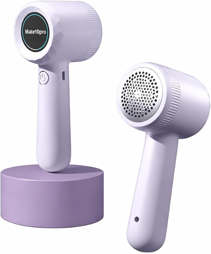 Rechargeable Fabric Shaver Lint Remover for Clothes, Sweaters & Furniture | Couch, Remove Fuzz and Pilling from Blankets, Jackets, Bedding, Purple