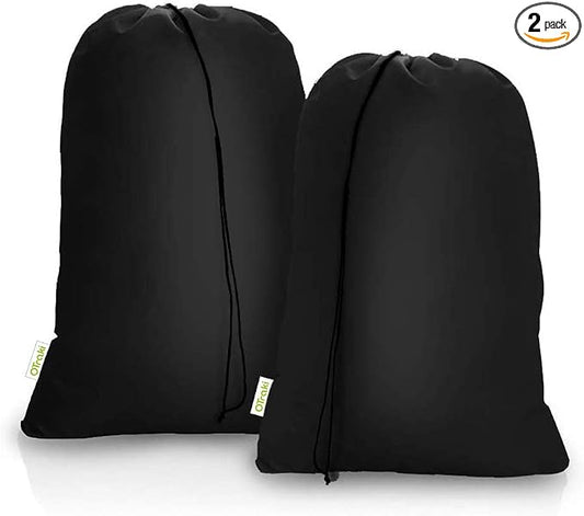 2 Pack Heavy Duty Large Laundry Bag 28x45 inch Extra Hamper Bag Dirty Clothes Organizer Drawstring Cloth Laundry Bag for Travel Camp Home College Dorm Drying Do Not Exceed 176℉ Black | Dirty Clothes Organizer Drawstring Cloth Laundry Bag for Travel Cam...