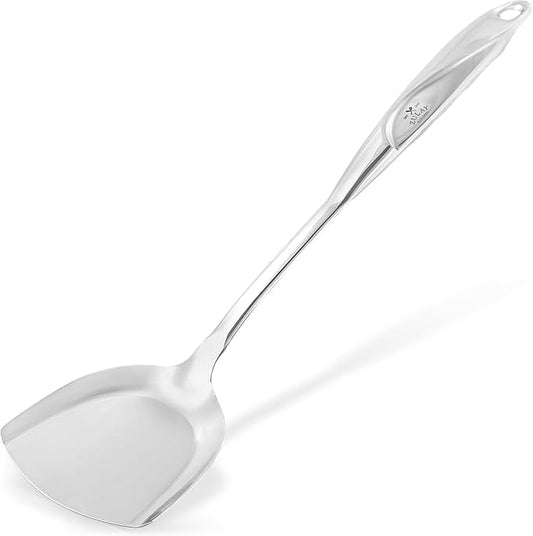 Zulay Kitchen Stainless Steel Wok Spatula - 14.8” Heat-Resistant Metal Turner for Stir-Fry, Sauté & Grilling - Durable, Rust-Proof & Dishwasher Safe Kitchen Utensil for Everyday Use