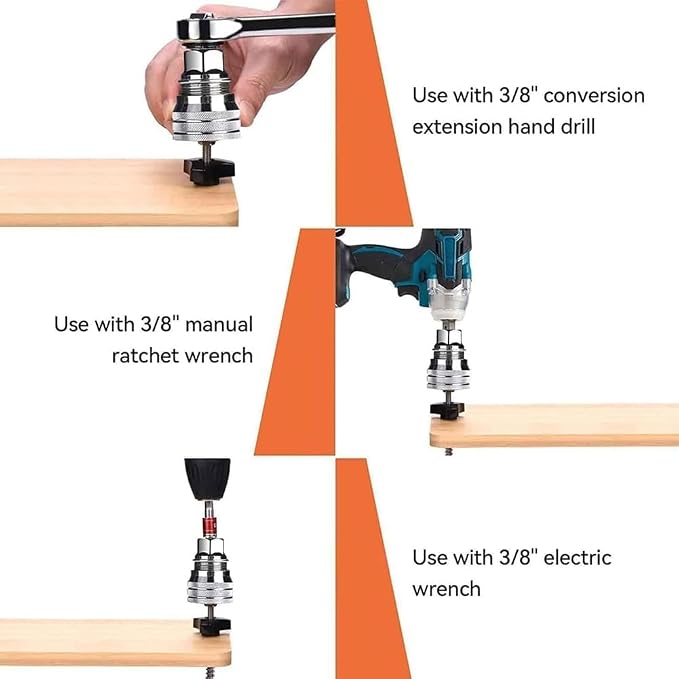 Multi-Function Universal Socket Wrench Tool - Universal Maintenance Tool, Adjustable Universal Socket Wrench for 3/8''-3/4'' Drive Ratchet Torque Wrench & Power Drill (1Set)