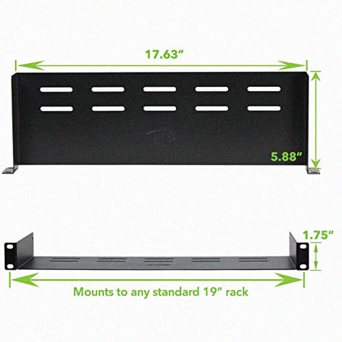 NavePoint Universal Rack Tray Vented Shelves 1U Black 6 Inches (150mm deep) No Lip