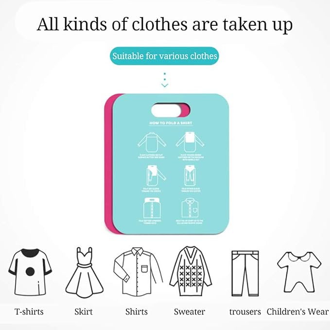 Shirt Folding Board, 12 x 10inch Cloth Fast Folder T Shirts Laundry Folder Organizer Fast Clothes Folding Board Laundry Fold Board for Home Storage (blue)