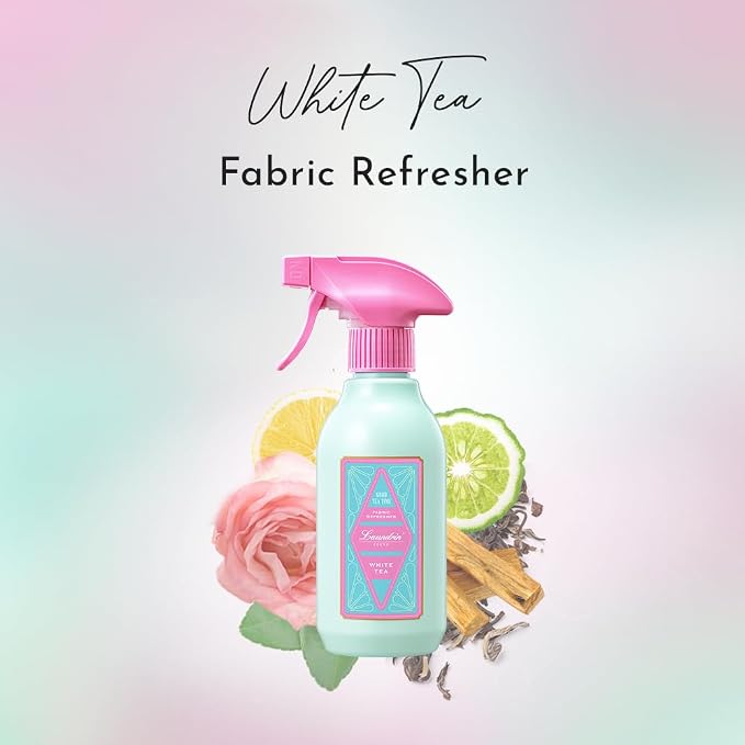 Laundrin Botanical Fabric Refresher Spray - White Tea, 300ml | Pet odor eliminator for home, room essentials fabric spray for mattress, curtain, sofa, carpet, furniture & bedding