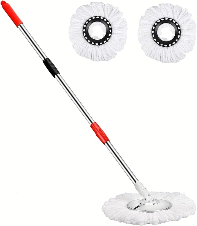 Spin Mop Replacement Handle 360 Degree Spin Mop Pole Handle Replacement Rotating Telescopic Stick for Head Replace Spinning Household Cleaning Accessories for Home