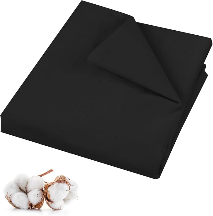100% Cotton Muslin Fabric, 59 Inch X 2 Yards Black Fabric by The Yard | Medium Weight, Easy Care, Fabric for Sewing Embroidery , Garments, Crafts Material, Apparel Cloth
