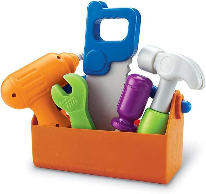 Learning Resources New Sprouts Fix It! My Very Own Tool Set - 6 Pieces, Ages 2+ Toddler Learning Toys, Develops Fine Motor Skills, Toddler Tool Set, First Tool Box, Kids Tool Set,Stocking Stuffers