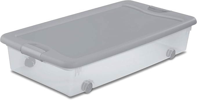Sterilite Wheeled Latching Box w/Lids for Home & Office, 56 Quart, 4-Pack | Heavy-Duty and Stackable Plastic Containers with Latches for Closet, Cabinet, Bedroom, Bathroom and Dorm Room Organization