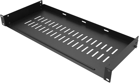 1U Disassembled Vented Rack Shelf Universal Rack Tray No Lip | for 19 Inches Network Cabinet or Server Rack (8 Inches Deep)