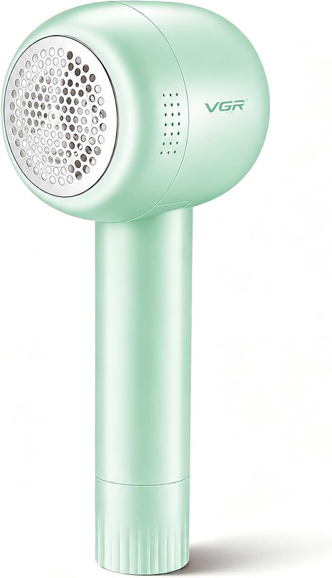 VGR 813 Rechargeable Fabric Shaver,6-Blade Lint Remover,Green | Cordless Clothes Lint Remover for Sweaters, Blankets, Couch, at home or while traveling