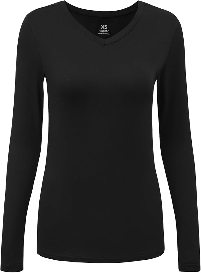 COZYFIT Women’s Underscrub Tee, V-Neck Long Sleeve Undershirt | Soft & Easy Care Fabric, Slim Fit, Smooth Touch, Comfort V-Neck Tee, Machine Wash, Multiple Sizes for Choose