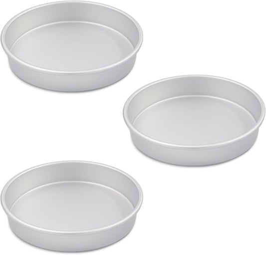 6 x 2 Inch Heart Shaped Cake Pans Set of 2, Aluminum Heart Cake Tin, Baking Cake Pan for Wedding, Party, Family Occasions, Chocolate, Bread. (Round, 9×2 Round Cake Pan, Set of 3) | Aluminum, Wedding & Party Use, Baking Tin, Chocolate & Bread