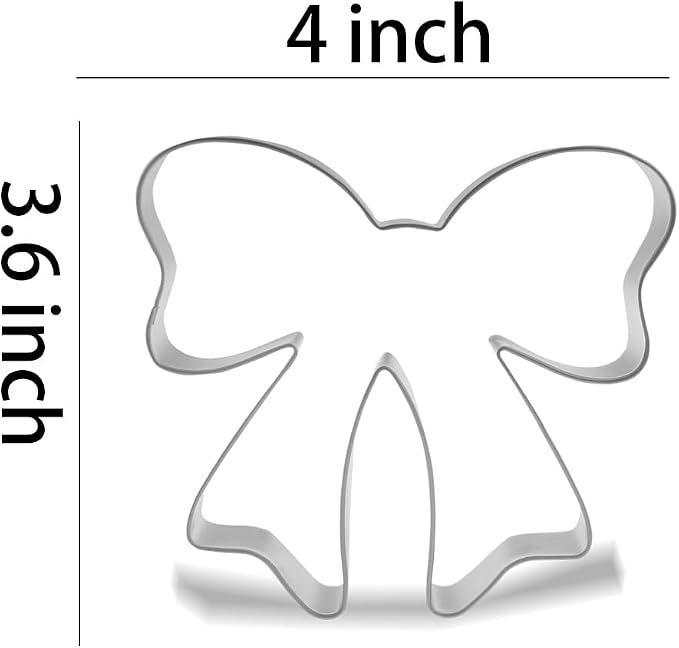 Keewah Ribbon Bow Cookie Cutter, 4”, Stainless Steel