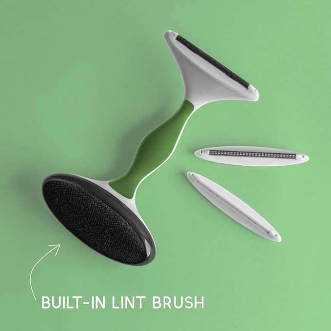 Fabric Shaver & Lint Remover |Battery-Free 4-in-1 Depiller with 3 Fabric-Safe Edges for Clothes & Upholstery (I Dream of Greenie)