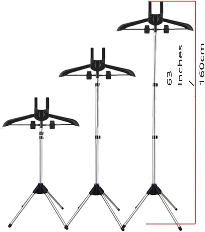 Iron Steam Stand; Foldable Garment Clothes Drying Rack; Handheld Garment Steamer Rack; Height Adjustable Standing Garment Hanger; Steam Ironing Machine Accessories Bracket (Black)