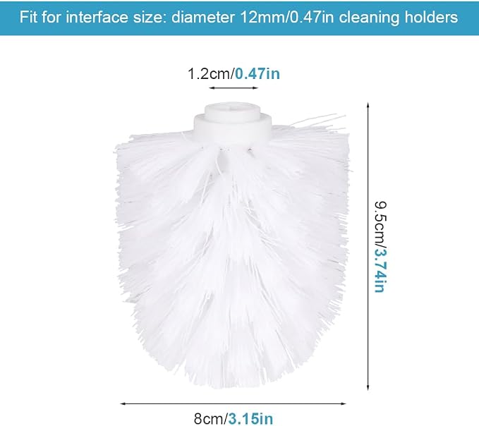 2PCS Toilet Bowl Brush Replacement Head, Toilet Brush Head Replacement with Durable Stiff Bristles, Cleaning Tool for Home Hotel Bathroom (Color:Black)