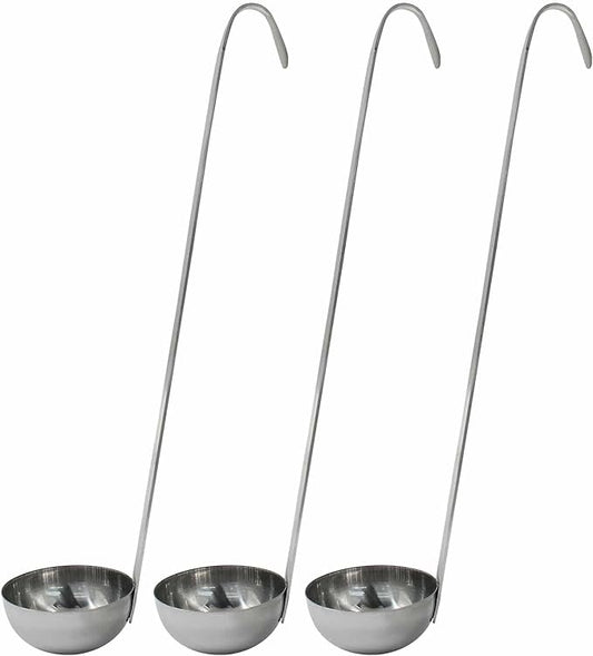 Zorfeter 3 Pcs 1 Oz Soup Ladle Set, Stainless Steel Ladles with Long Handles for Serving, Cooking, Stirring, Portioning Kitchen Restaurant Accessories