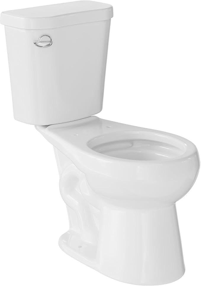 17" Round Toilet Bowl Only – Upgraded Power Flush, Single Side Handle, Includes Tank Hardware, No Seat – Ideal for Small Powder Room or Senior Bathroom Replacement