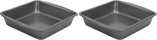 GoodCook Everyday Nonstick Steel Square Pan, 8", Gray (Pack of 2)