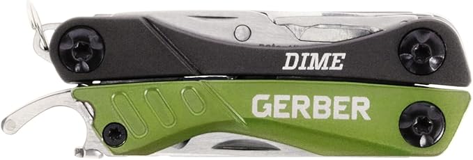 Gerber Dime 12-in-1 Mini Multitool Pliers, Pocket Knife,Bottle Opener,Green