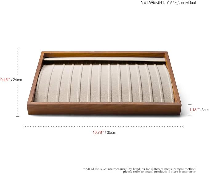 Oirlv Wood 13 Grids Necklace/Bracelet/Pendant Display Tray Jewelry Drawer Organizer Stackable Jewelry Trays (Creamy-white) | Stackable Design,for Jewelry Necklaces Bracelets and Watches,Organizing and Presentinge Legantly on Dressers&in Dresser