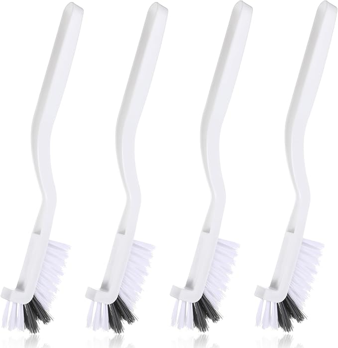 JJUNW 4Pcs Kitchen Scrub Brush, Angle Cleaning Brush, Right Angle Scrub Brush for Sink Household Dish Pot Pan Edge Corners, for Small Space Crevice Cleaning with Stiff Bristles (4)