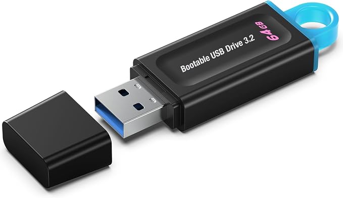64GB - Bootable USB Drive 3.2 for Windows 11/10 / 8.1/7, Install/Recovery, No TPM Required, Included Network Drives (WiFi & LAN),Supported UEFI and Legacy, Data Recovery, Repair Tool