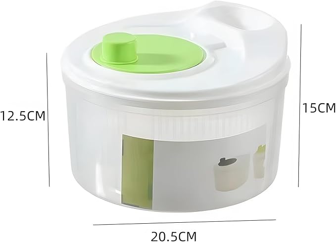 Salad Spinner,Vegetables Fruits Wash Bowl Large Capacity BPA Free Double Layer Detachable Manual Lettuce Spinner,Fruit and Vegetable Washer,Spin and Dry Salad Greens (Green)