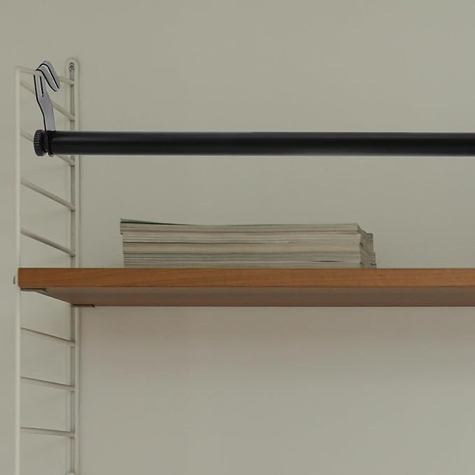 PRETYZOOM Retractable Closet Rod 16.53In Carbon Steel Hanging Bar for Wire Shelving Heavy Duty Clothes Drying Rack with Wire Shelf No-Drill Indoor Laundry Organizer for Wardrobe