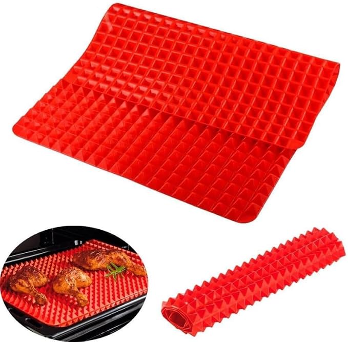 ABOOFAN Non-Stick Silicone Baking Mat 15.35 X 10.23 in Oven Liner Tray with Pyramid Fat-Filtering Design Reusable Heat-Resistant Pastry Cooking Sheet for Oven Microwave Easy Clean