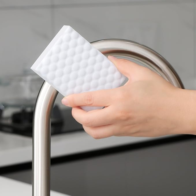 Magic Sponges Eraser,10 Pack Melamine Sponge in Bulk,2X Density,Long Lasting,Cleaning Sponge for Kitchen, Bathroom,Bathtub, Sink,Furniture, Wall Cleaner (White, 3.93x2.76x0.98in) | Just add Water,Easy to Use,for Kitchen, Bathroom, Bathtub, Sink, Wall C...