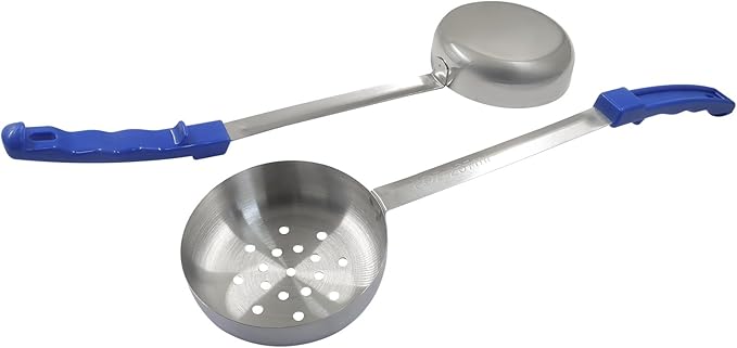 Hordion 4 Pcs Portion Control Serving Spoons Ladle Scoops, Food Measuring Ladle Utensils Proportion Manage Slotted and Unslotted Scoops for Weight Loss(Blue, 8oz)