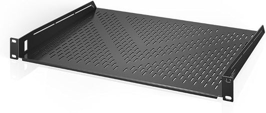 AC Infinity Vented Cantilever 1U Universal Rack Shelf, 14" Deep, for 19" Equipment Racks. Heavy-Duty 2.4mm Cold Rolled Steel, 60lbs Capacity
