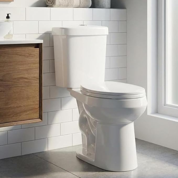 Round Front Two-Piece Toilet, 19" ADA Comfort Height, 1000g MAP Certified Flush System, 12" Rough-In