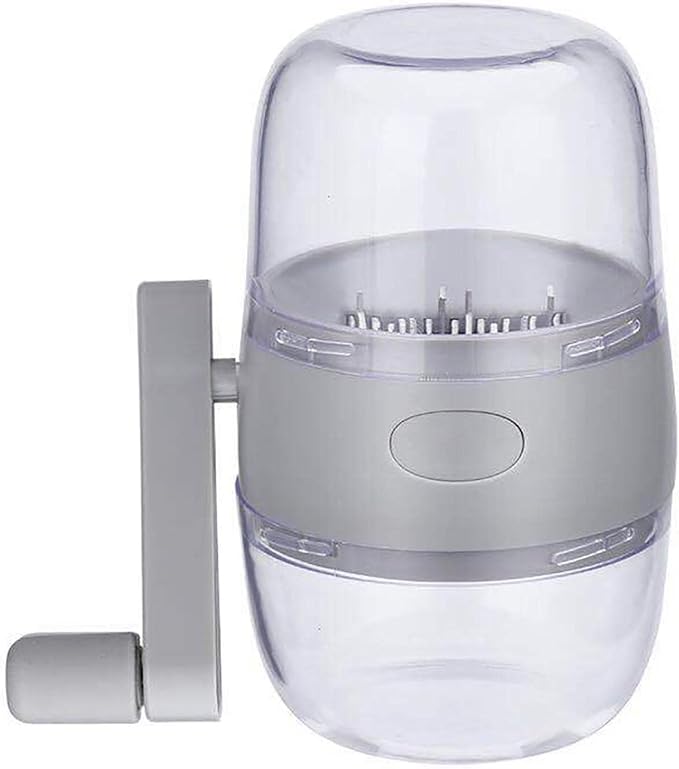 Nut Chopper, Portable Manual Hand Nut Chopper for All Nuts Walnut Pecans, Hand Crank Nuts Grinder Kitchen Tool(COLOR:Grey)