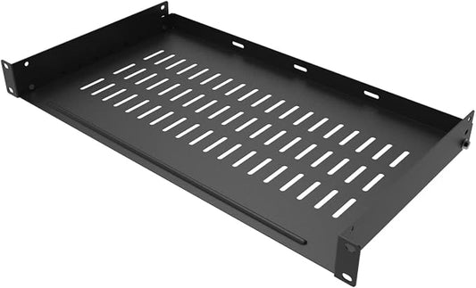 1U Vented Server Rack Shelf Disassembled 10 inches Deep No Lip | Universal Rack Tray for 19 Inches Network Cabinet or Server Rack