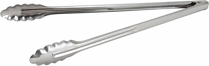 Winco Coiled Spring Medium Weight Stainless Steel Utility Tong, 16-Inch
