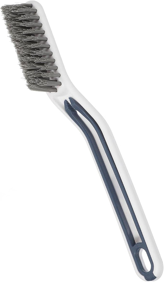 uxcell Crevice Cleaning Brush with Tweezer, Hard Bristle Gap Brush for Tidying Narrow Space, Deep Cleaning Supplies for Kitchen Sink, Toilet, Bathroom, Bathtub, Home, Window, White