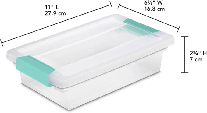Sterilite Clip Box, Stackable Clear Plastic Bins- Small, 30-Pack | Storage Containers with Latching Lids for Writing, Arts or Crafts Supplies - Home, Office, Classroom & Workshop Organization